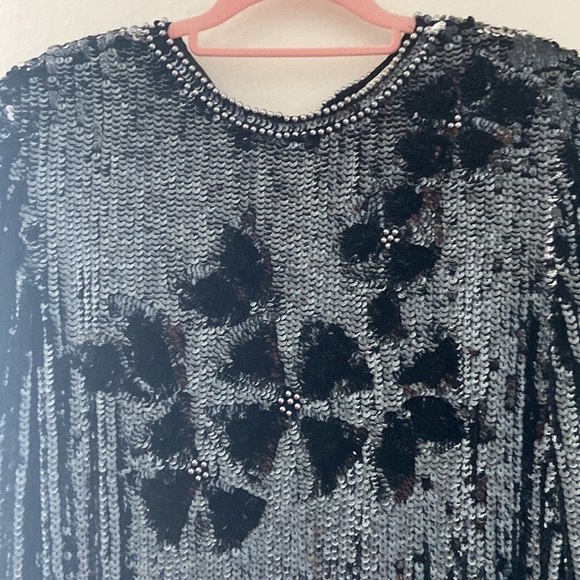Vintage Oleg Cassini sequin blouse size small fits size medium - Picture 3 of 13